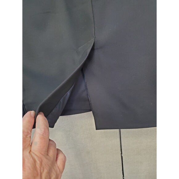 Cache Black Mixed Media Seam Detail Back-Zip Back-Slit Pencil Skirt Size 10 VTG - Picture 4 of 5